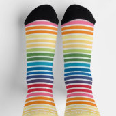 Chaussette Lignes De Multicolor Rétro Pour Nom Personnalisé (Haut)