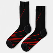 Chaussette Lignes diagonales en rouge et noir (Gauche)
