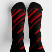 Chaussette Lignes diagonales en rouge et noir (Haut)