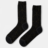 Chaussette Lignes dorées sur fond noir (Gauche)