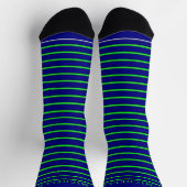 Chaussette Lignes horizontales bleues vertes triées Nom perso (Haut)