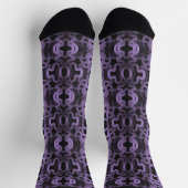 Chaussette Lignes violettes psychédéliques sur fond noir (Haut)