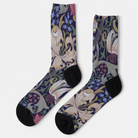 Chaussette Lily d'or, William Morris (Gauche)