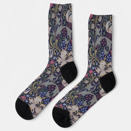 Chaussette Lily dorée, William Morris (Gauche)