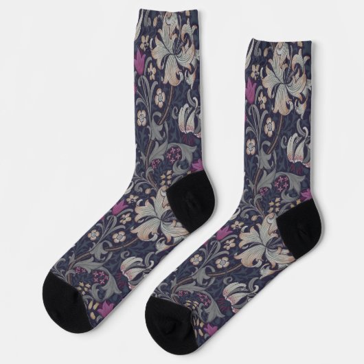 Chaussette Lily dorée, William Morris (Gauche)