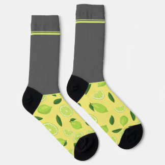 Chaussette Lime jaune sur gris secrètement sauvage