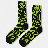 Chaussette Lime psychédélique motif vert et noir (Gauche)