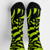Chaussette Lime psychédélique motif vert et noir (Haut)
