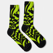 Chaussette Lime psychédélique motif vert et noir (Droite)