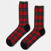 Chaussette Lindsay tartan rouge vert plaid (Gauche)