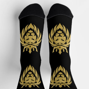 Chaussette Lion Avec Couronne - Style Or 3