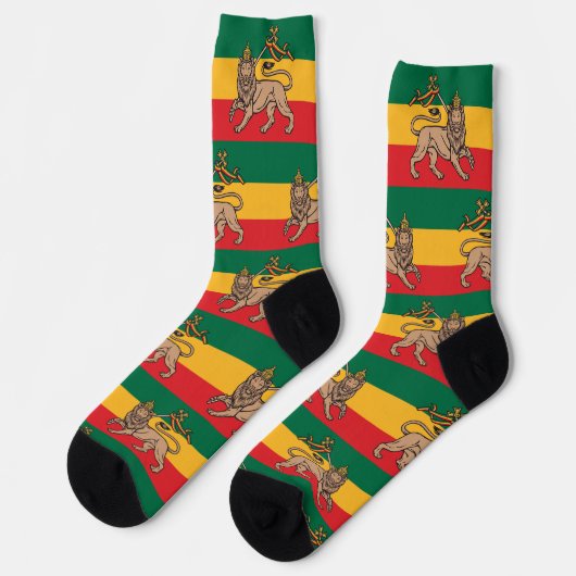 Chaussette Lion of Judah Jah Rasta Reggae Socks (Gauche)