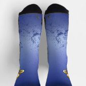 Chaussette Lis d'or sur fond bleu (Haut)