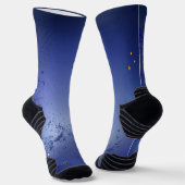 Chaussette Lis d'or sur fond bleu (Angulaire)