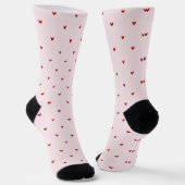Chaussette Little Red Hearts Pink Valentine's Day (Angulaire)
