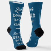 Chaussette Live Your Dreams nom et couleur personnalisés (Angulaire)