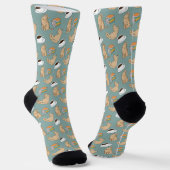 Chaussette Livres de chats et café (Angulaire)