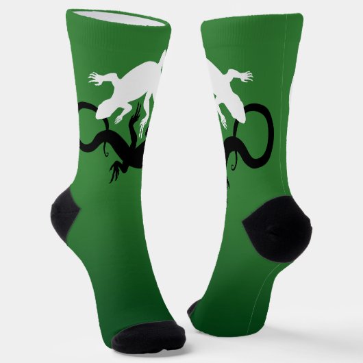 Chaussette Lizard Art Socks Yin Yang Reptile Socks Custom (Angulaire)
