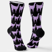 Chaussette Llama Lumière Violet Épercées motif noir (Angulaire)