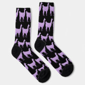 Chaussette Llama Lumière Violet Épercées motif noir (Droite)