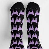Chaussette Llama Lumière Violet Étincelles motifs Monogramme (Haut)