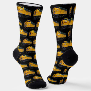 Chaussette Locomotive de train diesel jaune en noir
