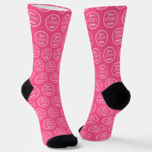 Chaussette Logo minimaliste de marque professionnelle rose ch