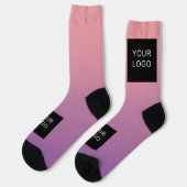 Chaussette Logo Professionnel d'entreprise moderne rose (Gauche)