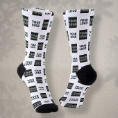 Chaussette Logo simple à répétition 2 | Chaussettes blanches