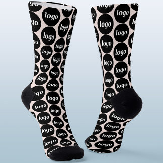 Chaussette Logo simple Motif d'entreprise rose pâle