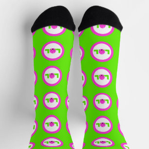 Chaussette LOL Rire Haut Violet Vert Clair