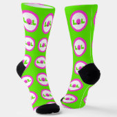 Chaussette LOL Rire Haut Violet Vert Clair (Angulaire)
