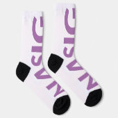 Chaussette Long logo violet (Droite)
