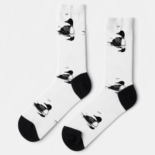 Chaussette Loon Oiseau Nageur Art Thunder_Cove (Gauche)