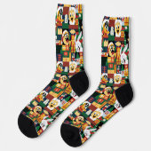 Chaussette LOONEY TUNES™Motif de blocs de vacances (Gauche)