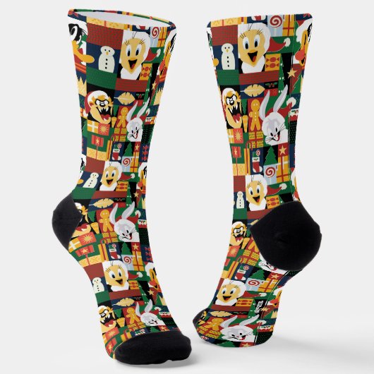 Chaussette LOONEY TUNES™Motif de blocs de vacances (Angulaire)