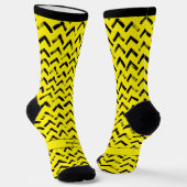 Chaussette Loud Chevron Black and Yellow Name Initials (Angulaire)