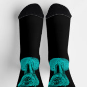 Chaussette Loup noir en colère dans la nuit (Haut)