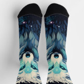 Chaussette Loup sauvage céleste lunaire (Haut)