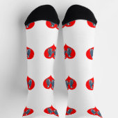 Chaussette Love Birds Penguin Couple Red Hearts Thunder_Cove (Haut)