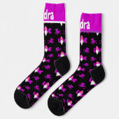 Chaussette Love gnome noir rose pourpre Coeur Chaussettes (Gauche)