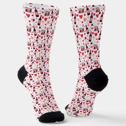 Chaussette Love Potion Wine Seamless Pattern (Angulaire)