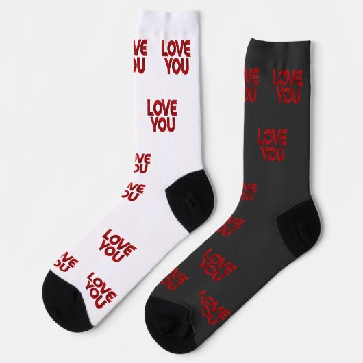 Chaussette Love You – Bold Romantic Typography (Gauche)