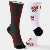 Chaussette Love You – Bold Romantic Typography (Angulaire)