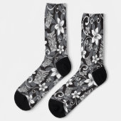 CHAUSSETTE LUAU TIKI PATTERN (CHARCOAL) (Gauche)