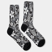 CHAUSSETTE LUAU TIKI PATTERN (CHARCOAL) (Droite)