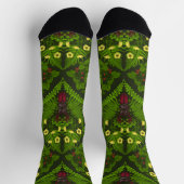 Chaussette Lucane et fougères, feuilles vertes (Haut)