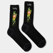 Chaussette Lucky Green Gnome sur Chaussettes Noires (Droite)