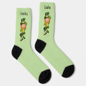 Chaussette Lucky Green Gnome sur vert clair (Droite)