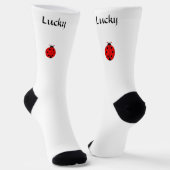 Chaussette Lucky Red Ladybug sur Chaussettes blanches (Angulaire)